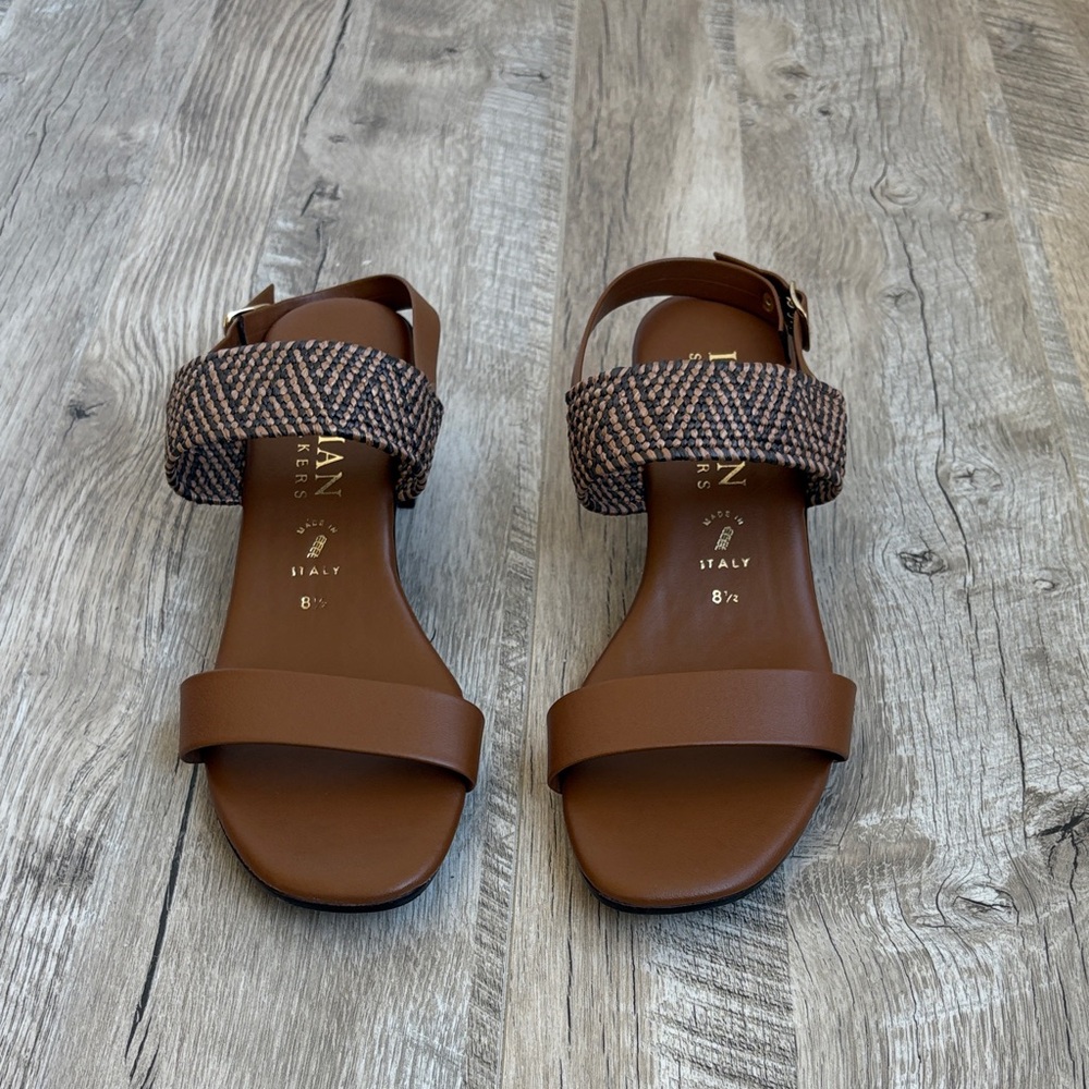 Italian Shoemakers Infamous Brown Woven Sandals
